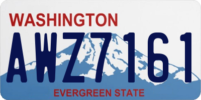WA license plate AWZ7161