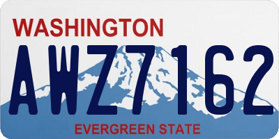 WA license plate AWZ7162