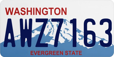 WA license plate AWZ7163