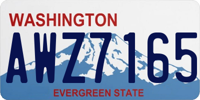 WA license plate AWZ7165
