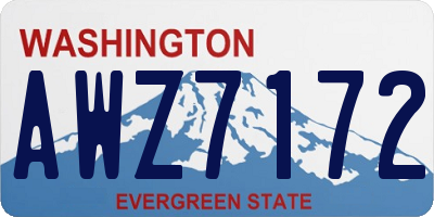 WA license plate AWZ7172