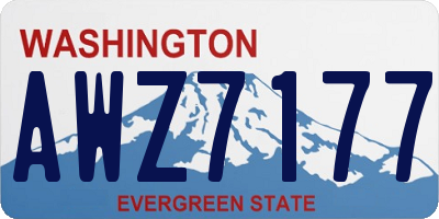 WA license plate AWZ7177