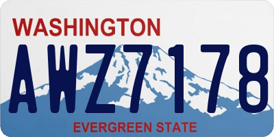 WA license plate AWZ7178