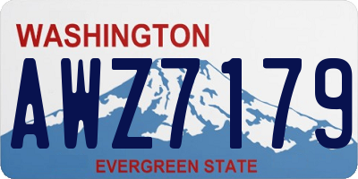 WA license plate AWZ7179