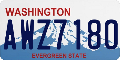 WA license plate AWZ7180