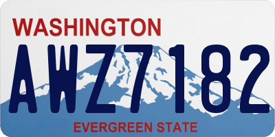 WA license plate AWZ7182