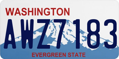 WA license plate AWZ7183