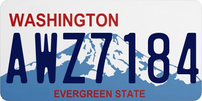 WA license plate AWZ7184