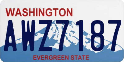 WA license plate AWZ7187
