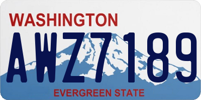 WA license plate AWZ7189