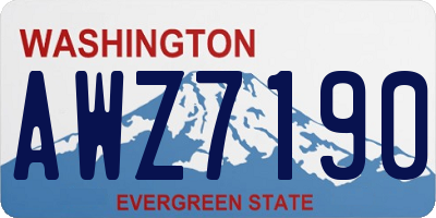 WA license plate AWZ7190