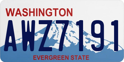 WA license plate AWZ7191