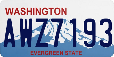 WA license plate AWZ7193