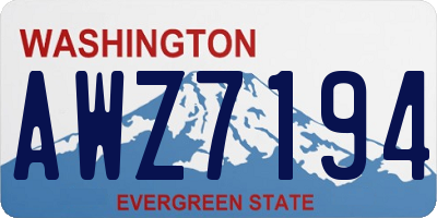 WA license plate AWZ7194