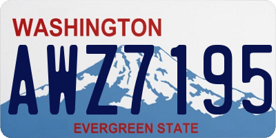 WA license plate AWZ7195
