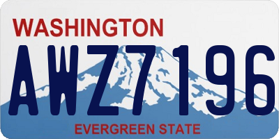 WA license plate AWZ7196