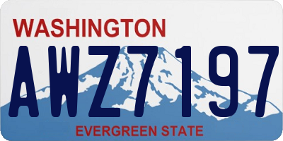 WA license plate AWZ7197