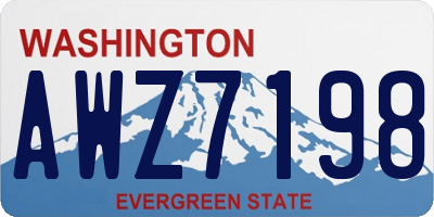 WA license plate AWZ7198