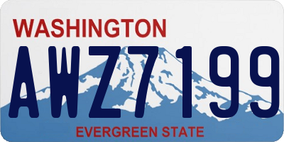 WA license plate AWZ7199