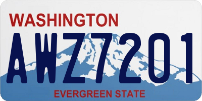 WA license plate AWZ7201