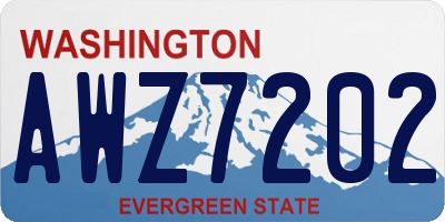 WA license plate AWZ7202