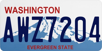 WA license plate AWZ7204
