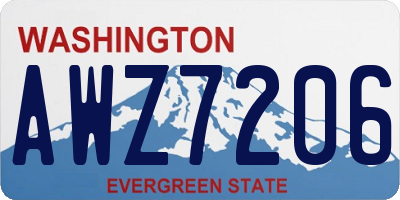 WA license plate AWZ7206