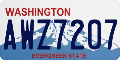 WA license plate AWZ7207