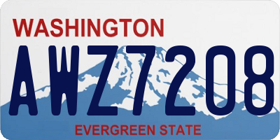 WA license plate AWZ7208