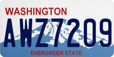 WA license plate AWZ7209