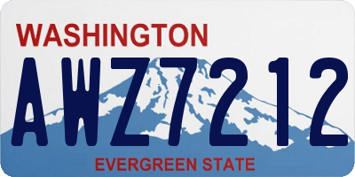 WA license plate AWZ7212