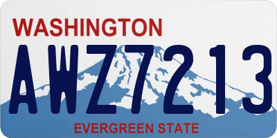 WA license plate AWZ7213