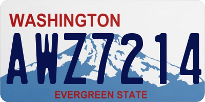 WA license plate AWZ7214
