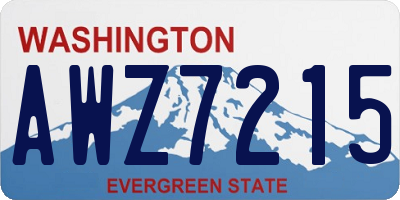 WA license plate AWZ7215