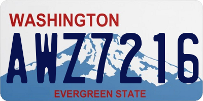 WA license plate AWZ7216