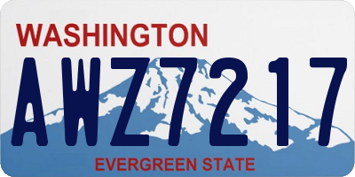 WA license plate AWZ7217