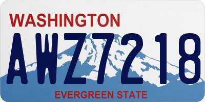 WA license plate AWZ7218