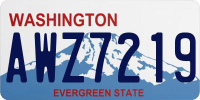 WA license plate AWZ7219