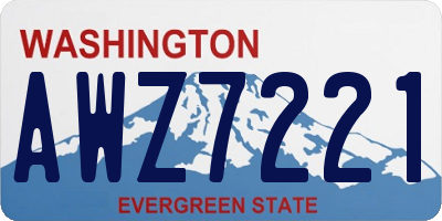 WA license plate AWZ7221