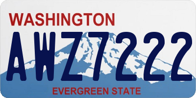 WA license plate AWZ7222