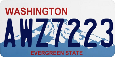 WA license plate AWZ7223