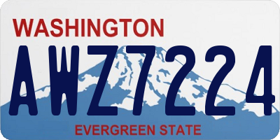 WA license plate AWZ7224