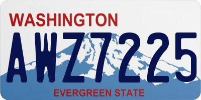 WA license plate AWZ7225
