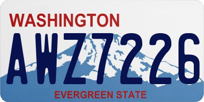 WA license plate AWZ7226