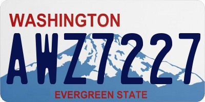 WA license plate AWZ7227