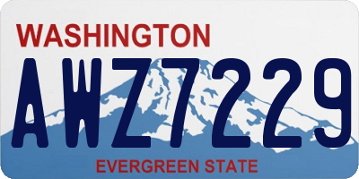 WA license plate AWZ7229