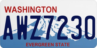 WA license plate AWZ7230