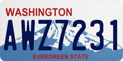 WA license plate AWZ7231