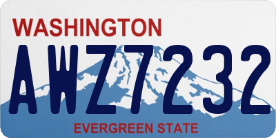 WA license plate AWZ7232
