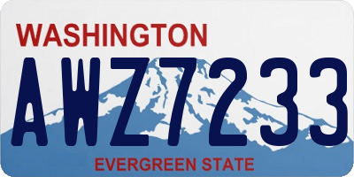WA license plate AWZ7233